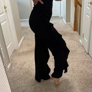 Elegant Black Ruffle Pants